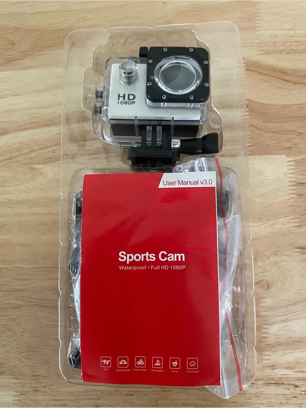 Waterproof 1080P HD Action Camera 2.0” Screen Sport Cam Underwater 30M Dive Cam